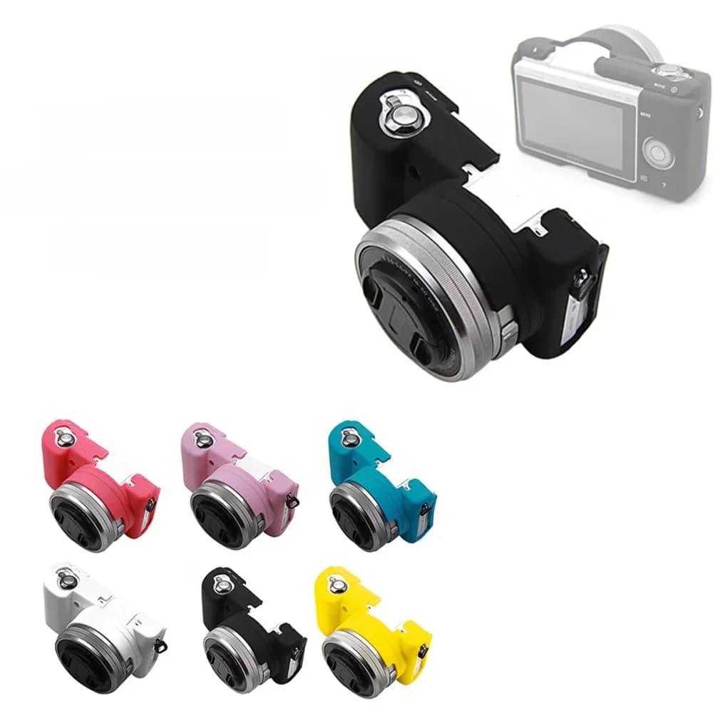 Étui en caoutchouc de silicone souple pour appareil photo, housse pour Sony Alpha A5100, A5000, A6000, A6100, A6300, A6400, sac de protection de la peau, corps de protection