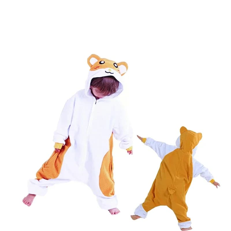 Fermeture éclair enfants dessin animé Hamster Cosplay Onesie licorne pyjama enfants bébé Animal Halloween vêtements de nuit garçon filles raton laveur Kigurumi
