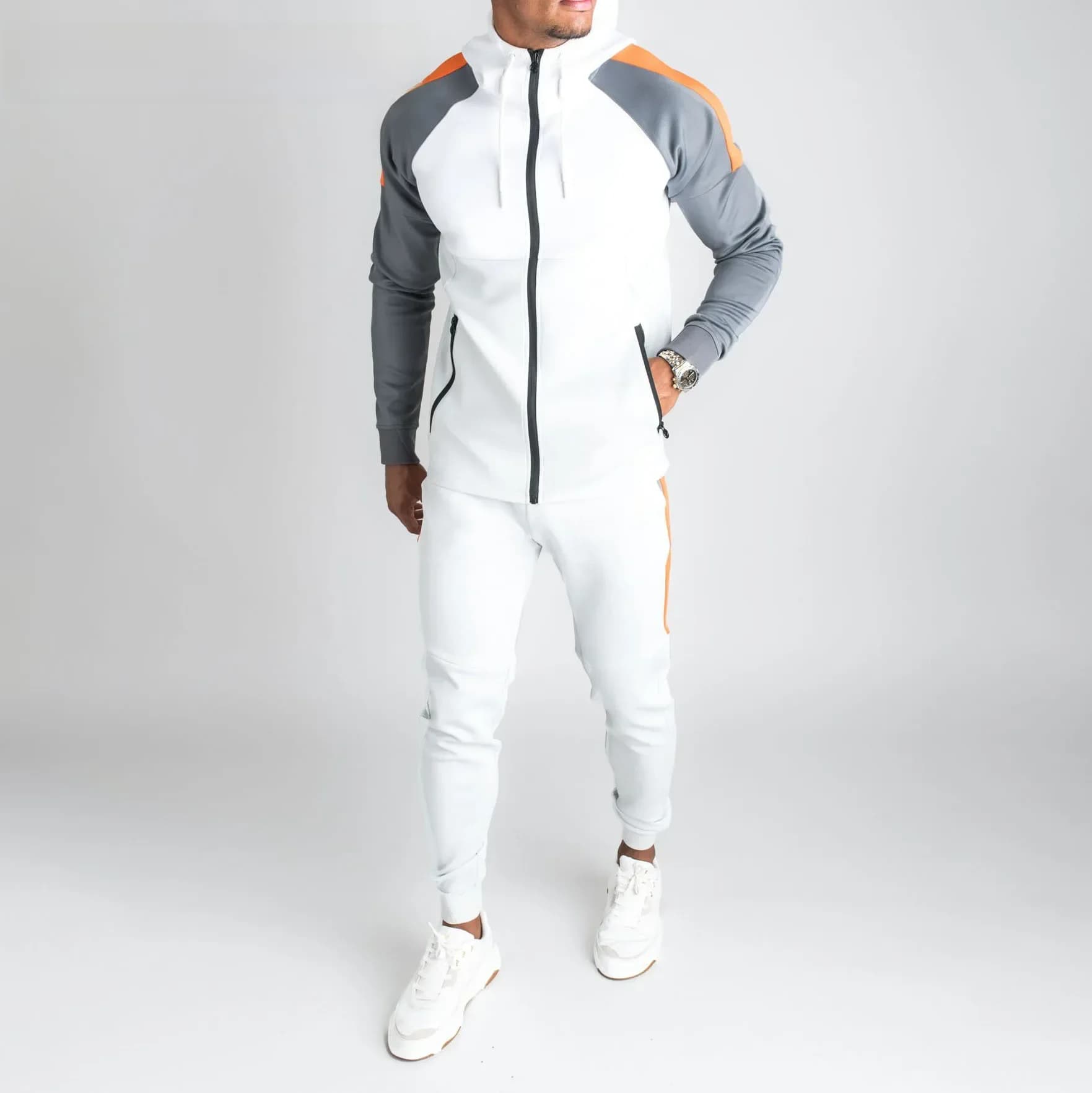 Survêtement en polaire pour hommes, ensemble gothique, Punk, à manches longues, Sweat à capuche, pantalon de Sport, automne, ensemble deux pièces, printemps