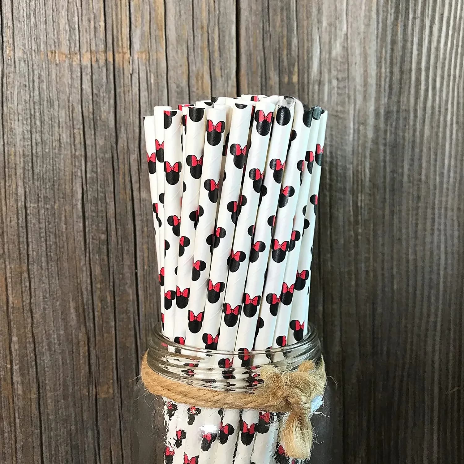 Tête de souris, pailles en papier, pailles d'animaux, impression de patte de fête pour filles et garçons, impression de pied de chien, nœud rouge, tête de souris