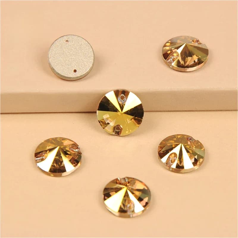 YANRUO 3200 toutes tailles métallique soleil Rivoli bricolage cristaux dos plat cousus pierres Strass verre Strass pour l'artisanat