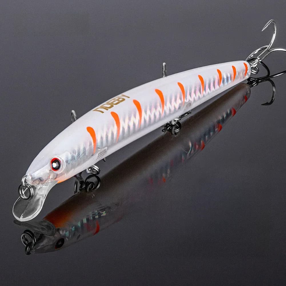 NOEBY – leurre méné rigide flottant longue portée, appât artificiel wobbler idéal pour la pêche au brochet ou au bar, 130mm, 13.5g