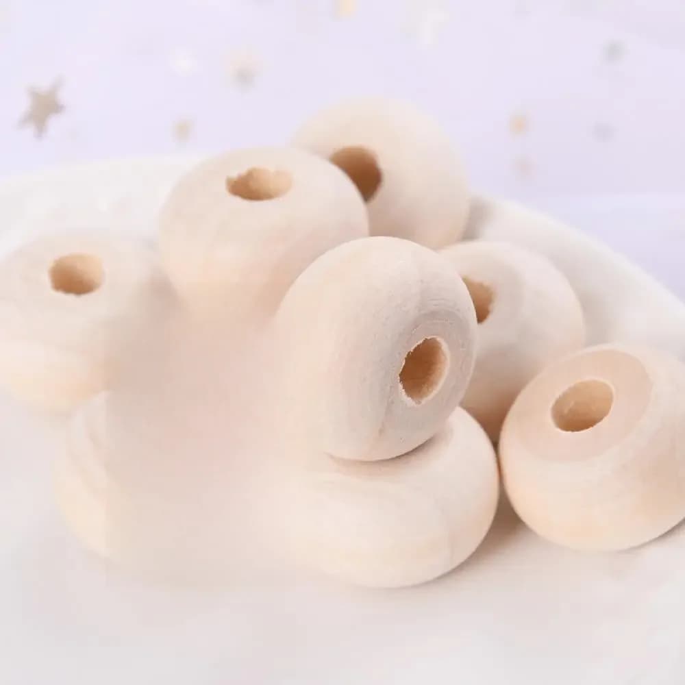 10-30 pièces 14/20/24mm perles en bois naturel écologique sans plomb plat entretoise perles en bois en vrac bricolage pour la fabrication de bijoux à la main