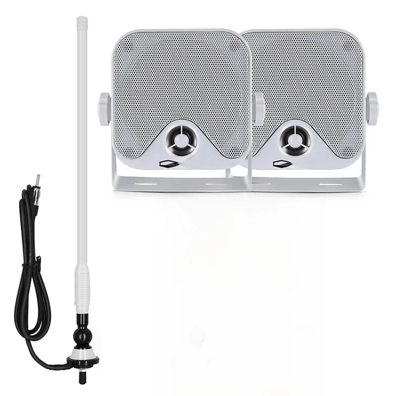 Lecteur MP3 + haut-parleur marin étanche de 4 pouces pour ATV Yacht moto + antenne AM FM, récepteur Audio stéréo Bluetooth pour bateau