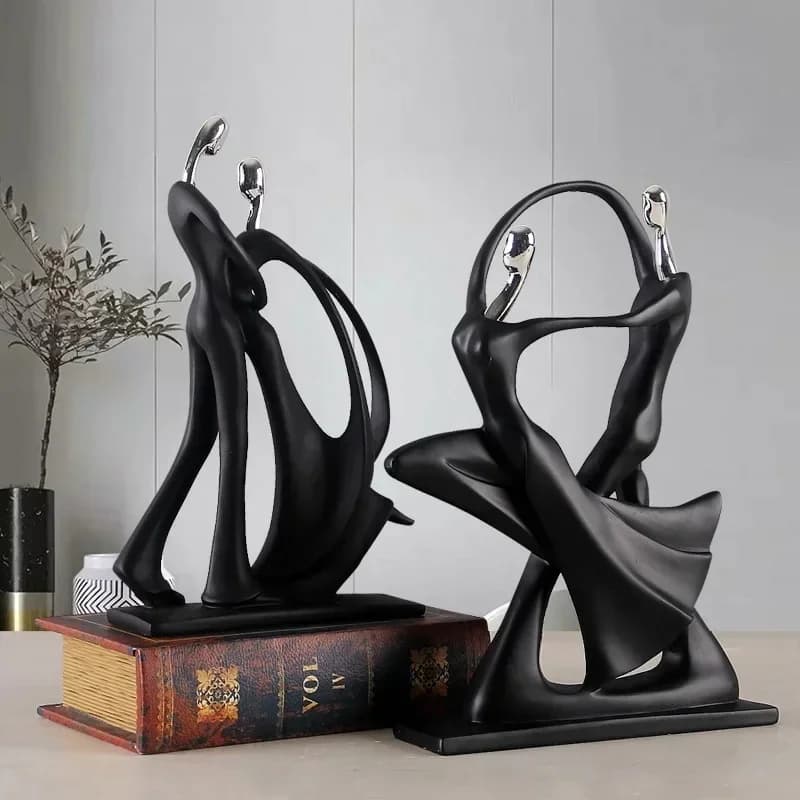 Figurines en résine pour Couple dansant d'art nordique, accessoires de décoration pour la maison, ornements de salon pour la décoration de la maison