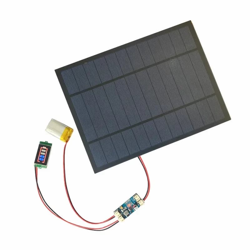 Panneau solaire 6V 3W 4.5W 6W 9V 2W 4.2W 12V 2W avec chargeur de batterie solaire compact et affichage de la batterie, kit DIY, câble PH 2.0