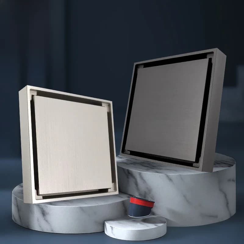 VGX-Couvercle de Valve de Vidange de Sol Invisible, Piège de Douche à Proximité Ins, Anti-Reflux pour Cuisine HOBrass Carré Anti-Odeur 100x100