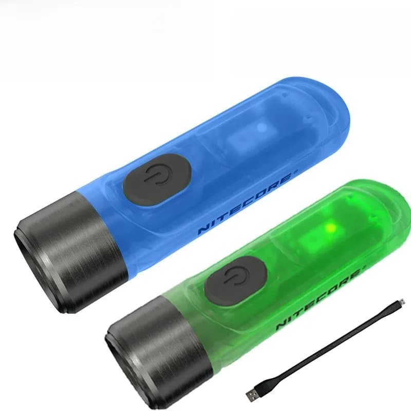 NITECORE-Mini porte-clés TIpastel GITD BLUE, lampe de poche aste USB EDC, lumière UV, signal d'iode clignotant, batterie 130mAh