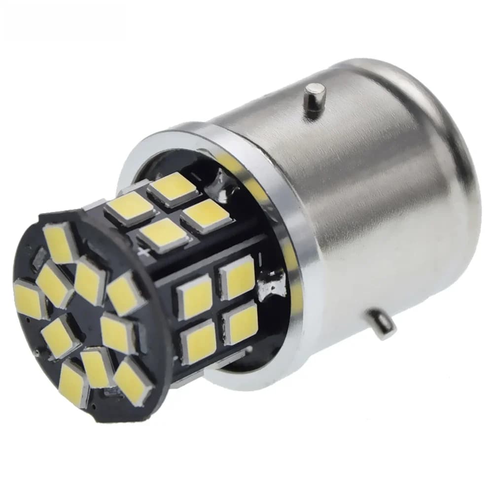 1 pièces moto phare LED ampoule BA21D voiture Auto moto cyclomoteur Scooter ATV UTV avant lampe frontale lumière 6000K 6V 12V 24V blanc
