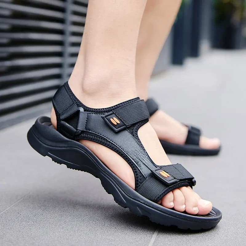 Sandales de sport d'extérieur pour hommes, avec sangle réglable à scratch, sandales de plage légères, antidérapantes, à séchage rapide, pour la marche et la baignade