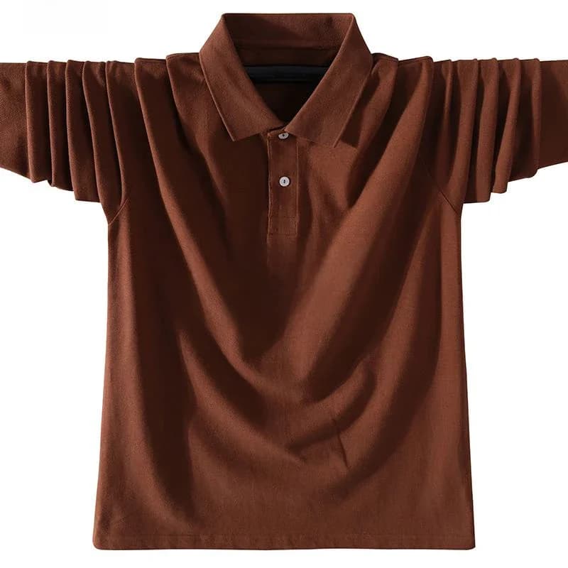 Polos à manches longues pour hommes, 100% coton, haute qualité, document solide, classique, décontracté, polos zones me, vêtements à la mode, revers Y-Clothing