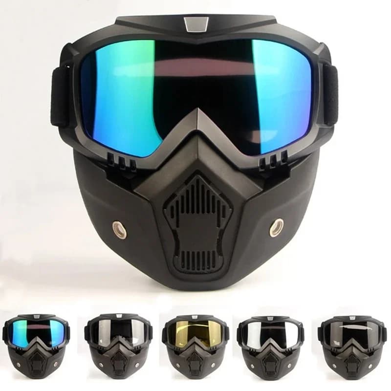 Casque de vélo intégral avec masque anti-buée, équipement de protection intégrale pour la tête, masque de paintball avec filtre buccal, lunettes de sécurité, équipement de chasse