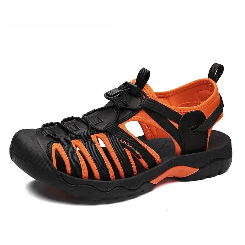 Sandales d'été en cuir véritable pour hommes, chaussures décontractées respirantes, Design à la mode, sandales de plage en plein air à fond souple, grande taille 48, nouvelle collection