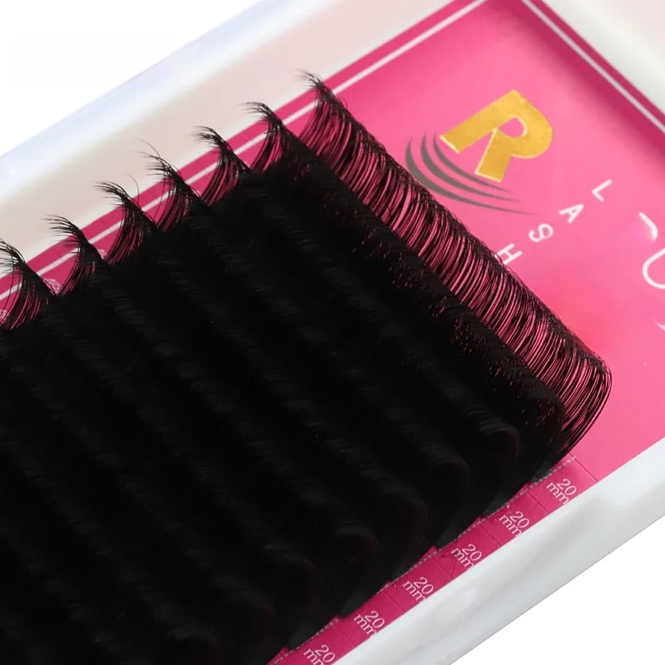 20mm extensions de cils 8 - 20mm faux cils noir mat extensions de cils personnels russe soie sous les cils