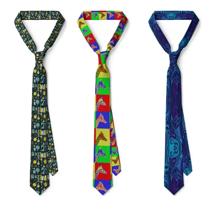 Cravates colorées imprimées d'animaux pour hommes, 8cm, accessoires de chemise, tenue quotidienne, cravate, cadeau de mariage