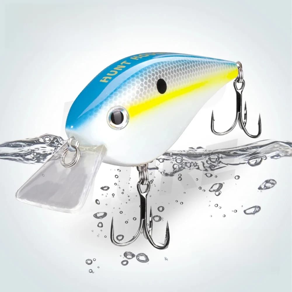 Hunthouse leurres de pêche appâts durs manivelle flottant 65mm 16.5g KVD 2.5 Squarebill Wobblers Swimbait pour brochet bar truite
