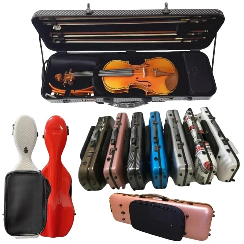 Étui rigide en fibre de carbone pour violon 4/4, avec sac de protection, boîte carrée SR
