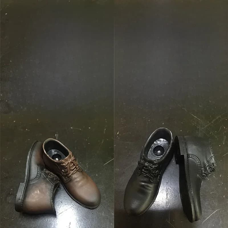 Chaussures en cuir pour hommes, modèle de bottes supérieures hautes noires et brunes, adaptées aux pieds détachables de 12 pouces, corps de poupée, 1/6