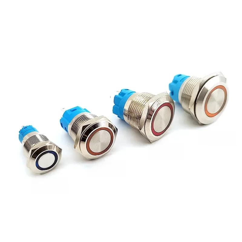 Joli à bouton en métal rond étanche, bouton d'alimentation, lumière LED, Cristal autobloquante, 5V, 12V, 24V, 220V, 12mm, 16mm, 19mm, 22mm