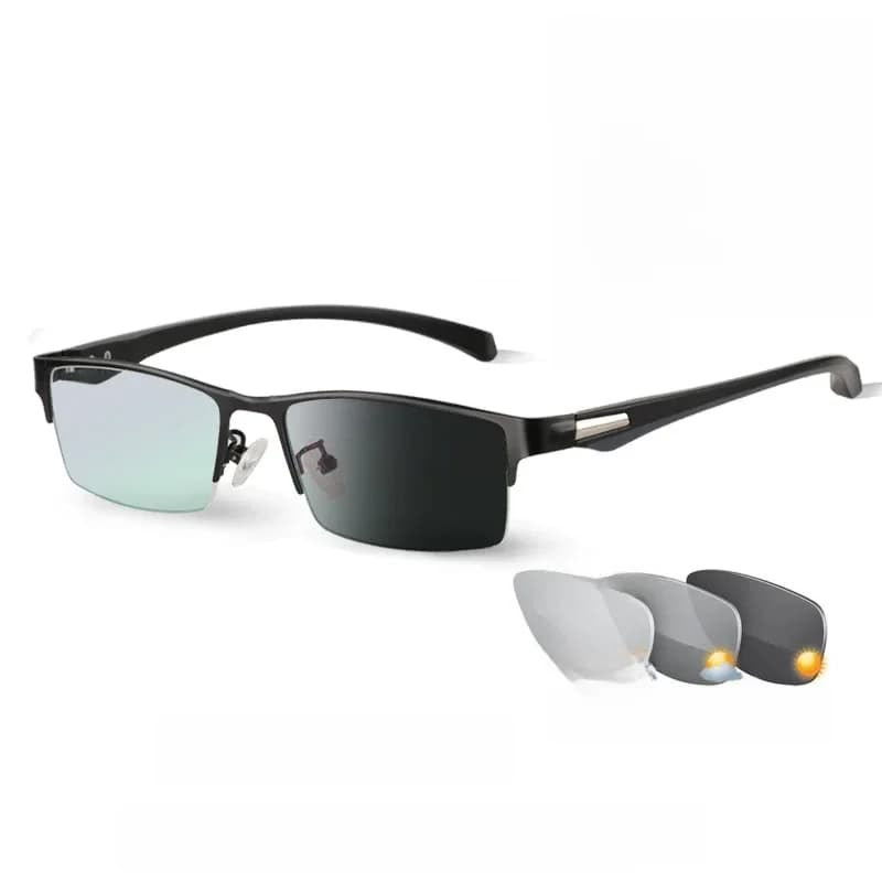 Nouvelles lunettes de vue photochromiques pour hommes, étudiants, monture demi-cerclée, correction myopie, verres de prescription -1.0 -4.0