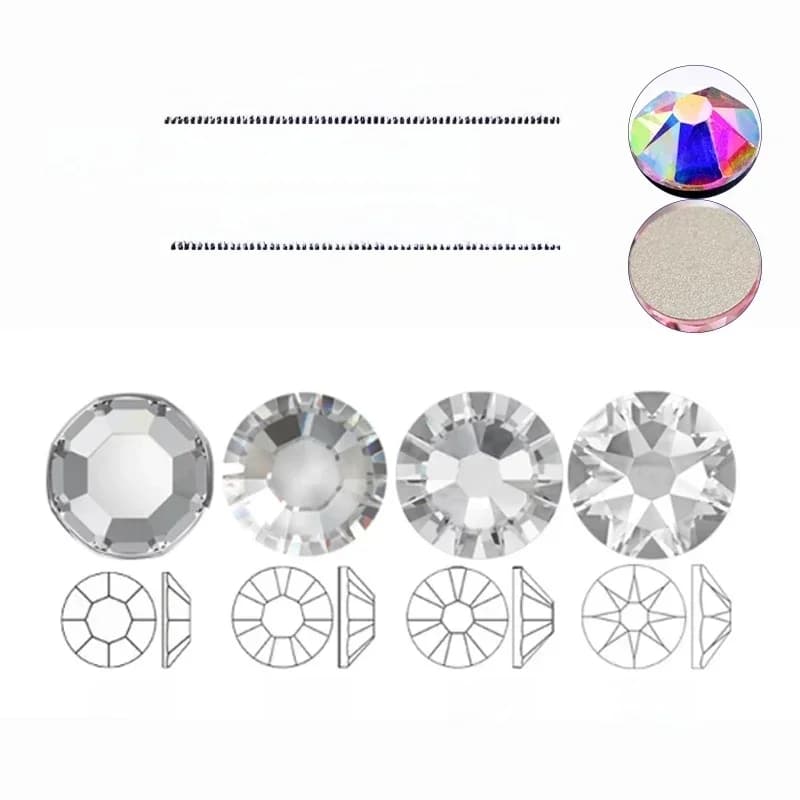 Verre 3D Super Brcorporelle à 16 Facettes Découpées, 2088 Flatback Swarovsky, N64.bal inestones DIY, Art Décoration, Manucure, Top Crystal Coal Gems