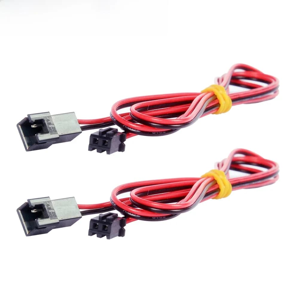 LECOMPANY GE-Câble d'extension pour ventilateur d'imprimante 3D, fil de 1m et ligne de connexion de 2m de long, 2 broches xh2.54, connecteur mâle femelle, 2 pièces