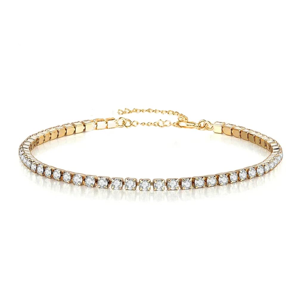 Bracelets de tennis en cristal pour femmes et filles, bijoux simples, acier inoxydable, biscuits, minimaliste, mode
