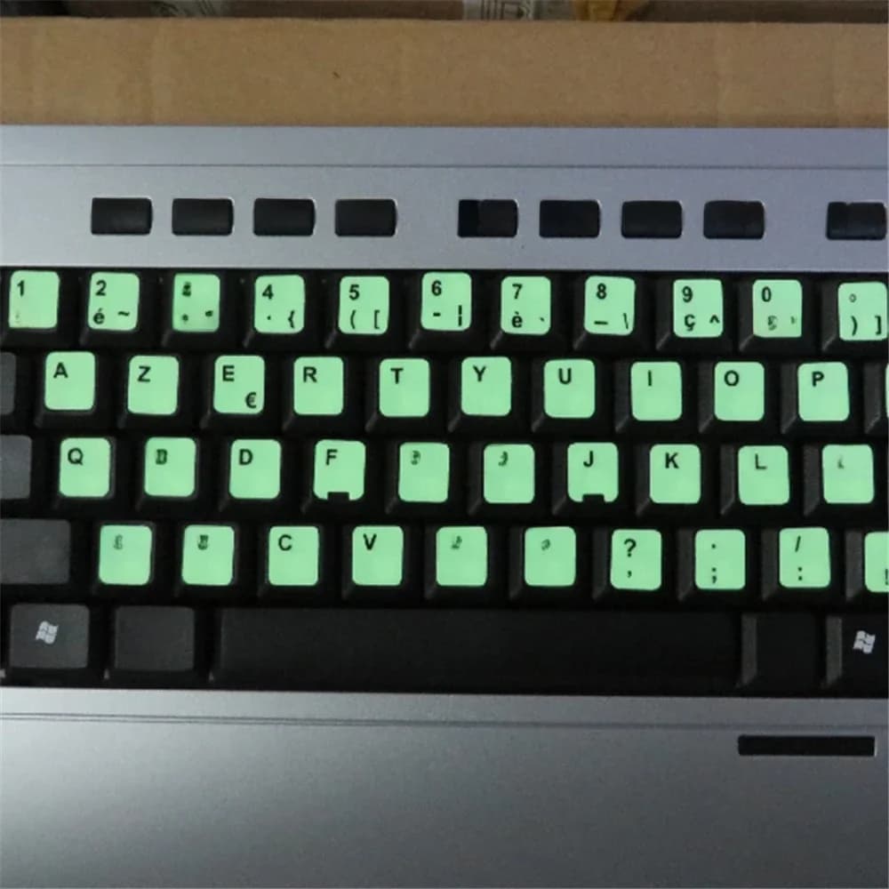 Autocollants adhésifs lumineux mats pour clavier, pour français, espagnol, arabe, anglais, coréen, hébreu, italien, allemand, japonais, russe