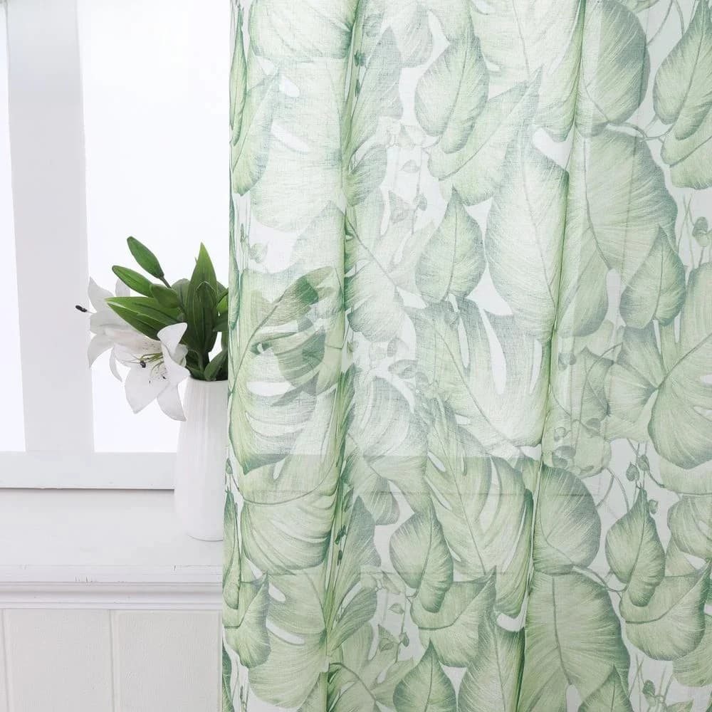 Rideau de fenêtre de poche en Voile et Tulle pur, Style européen moderne, imprimé Floral naturel, pour salon et chambre à coucher