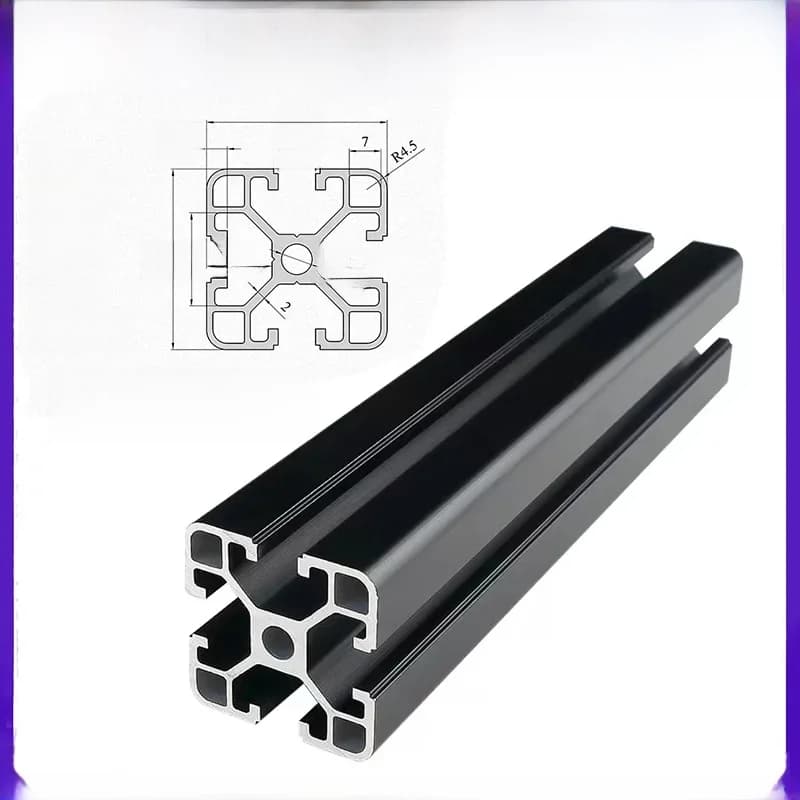 Extrusion de profil en aluminium anodisé noir 4040, Rail linéaire de 100 à 800mm de longueur pour imprimante 3D CNC, 1 pièce