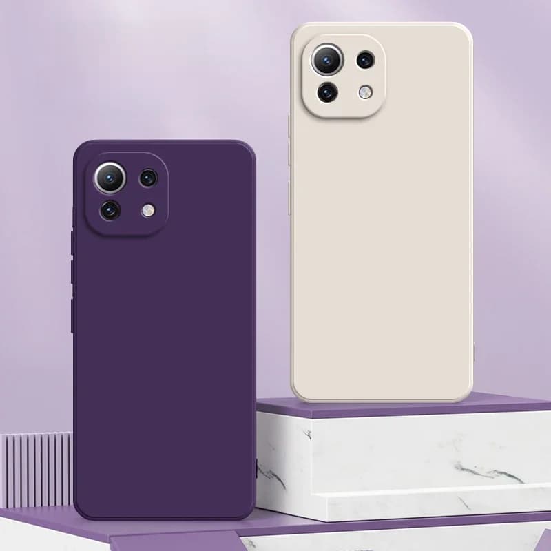 Coque carrée originale en Silicone liquide pour Xiaomi Mi 11 11T 11X Pro Ultra Lite NE 5G, Protection arrière Mi11 T 11Lite 11i Funda