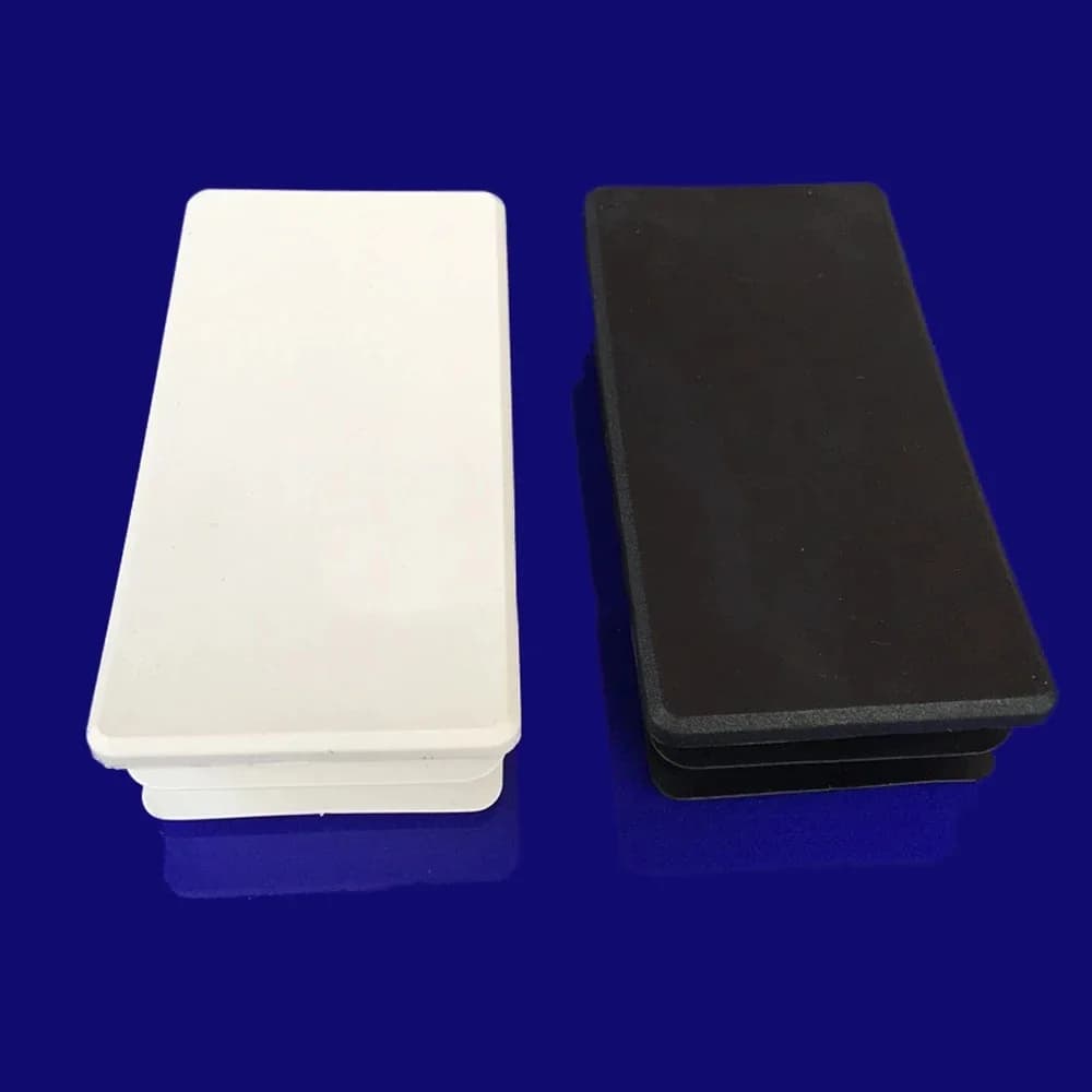 1/2/4/8 pièces 50x100mm Rectangle en plastique noir obturateur embout Tube tuyau insérer bouchon bonde noir/blanc