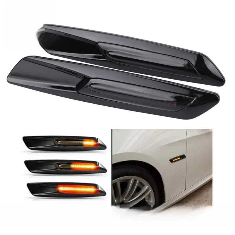 Feux de position latéraux à LED pour voiture, clignotants dynamiques à effet de défilement pour BMW Série 1 E81 E82 E87 E88, Série 3 E90 E91 E92 E93, Série 5 E60 E61