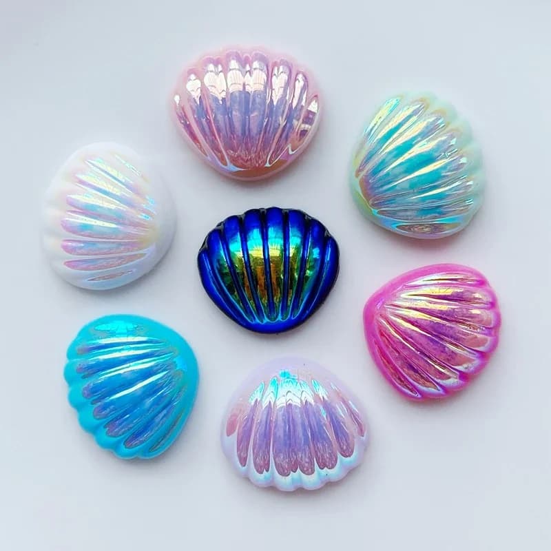 10/20 pièces résine mignon mixte coquille colorée Flatback Cabochon Scrapbook Kawaii bricolage embellissements accessoires K74
