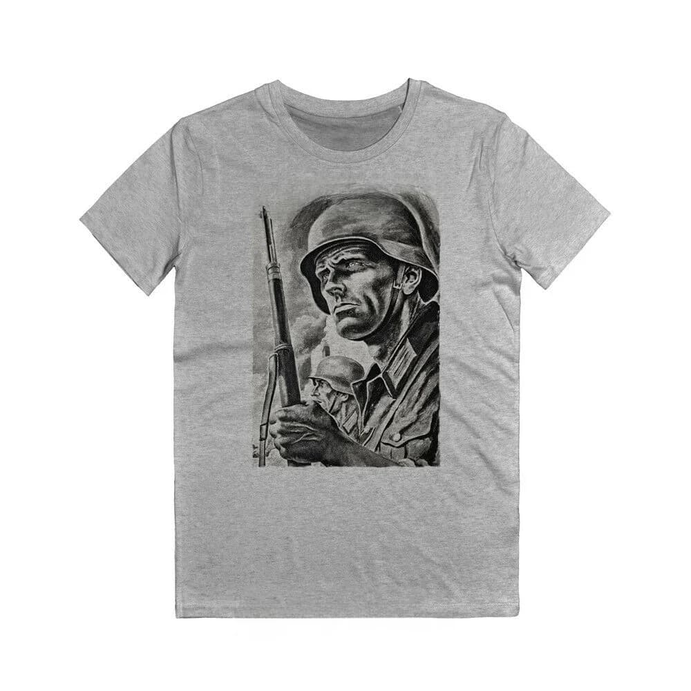 T-shirt des soldats de l'armée de la Division d'infanterie Steel Helmet Wk2. T-shirt d'été en coton à manches courtes et col rond pour hommes, nouveau S-3XL