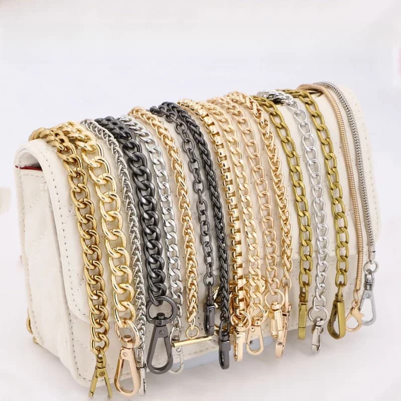 Chaîne en métal pour sacs, poignées DIY, accessoires bandoulière pour sac à main, chaîne de remplacement détachable de luxe pour sac à main