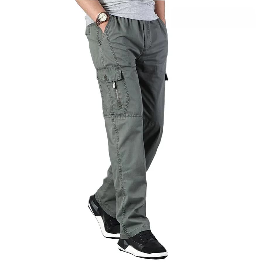 8XL 130KG hommes Cargo pantalon Stretch pantalon droit automne kaki grande taille grande poche militaire Safari pantalons décontractés