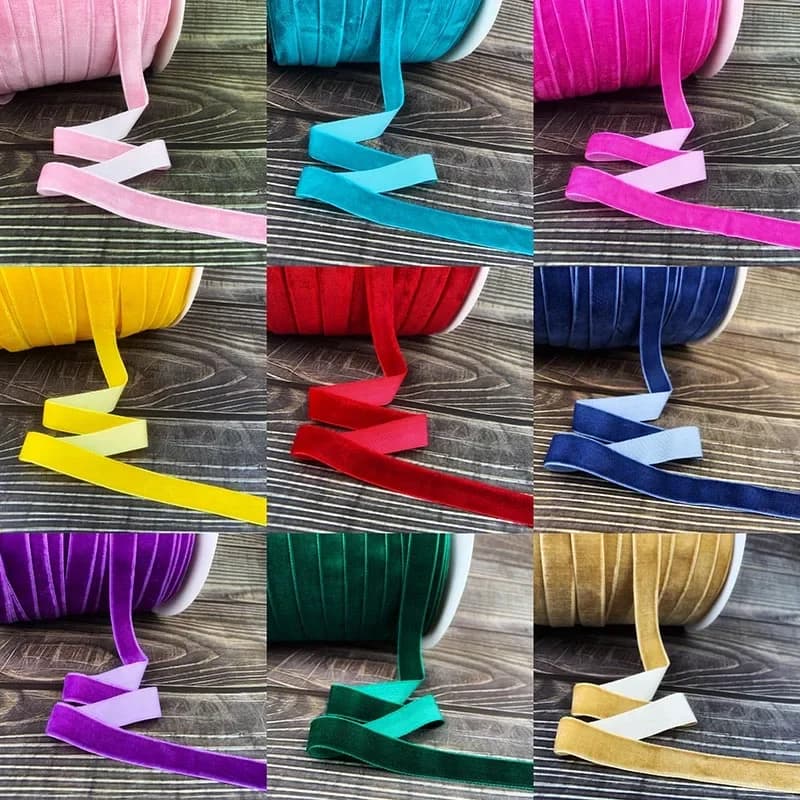 Ruban en velours de 5 Yards pour décoration de fête de mariage, ruban fait à la main, emballage de Bouquet de cadeaux, nœuds de cheveux DIY, rubans de noël 6-25mm