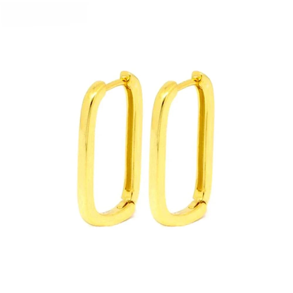 Boucles d'oreilles carrées en argent regardé 925 pour femmes, cerceau d'oreille, géométrique, nar, rectangle, cristal, bijoux