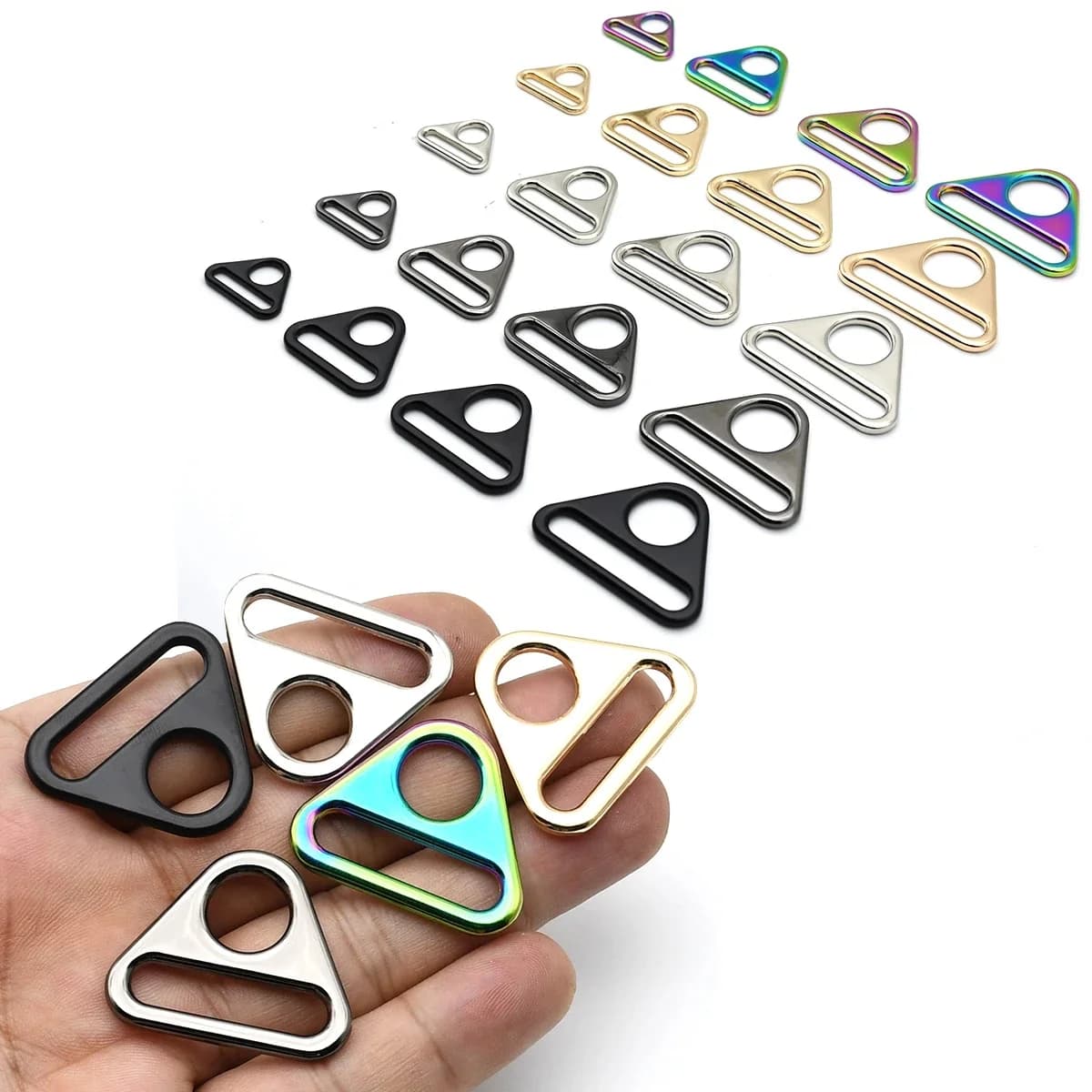 Boucles à anneau triangulaire en métal, 5 pièces, boucle réglable pour sac à dos, cintre, pièces de sac, sangle, ceinture, vêtement, bagages, accessoires de bricolage