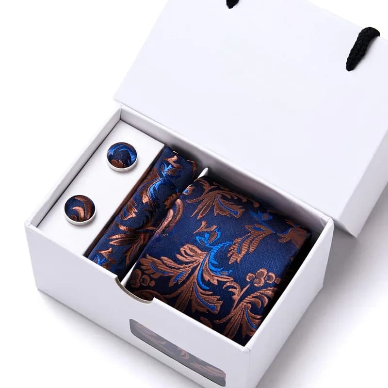 Ensemble de mouchoirs floraux rayés pour hommes, marque 100%, coffret cadeau, bureau, fête classique, mariage, 7.5cm