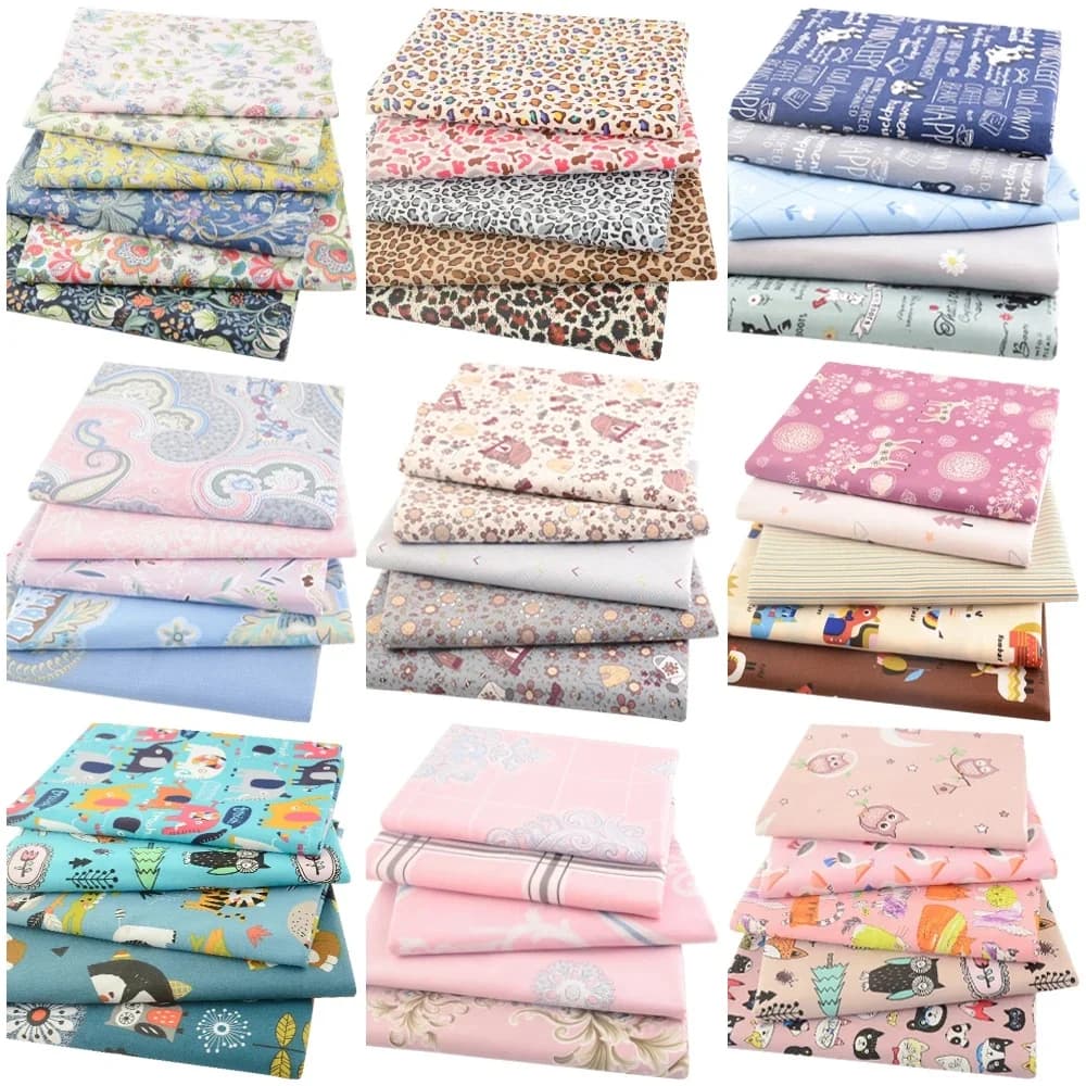 Teramila 50*50 cm 5-8 pièces/paquet tissus sergé pour coudre bricolage robes couette coton tissu couture Patchwork Plaid imprimé Textile