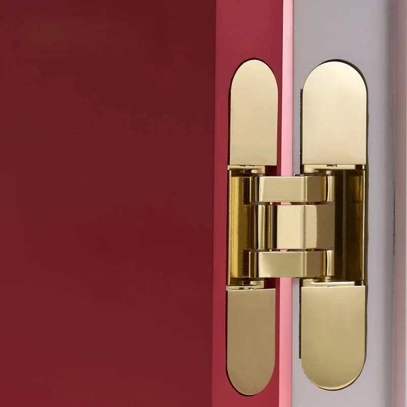 Dooroom-Charnières de porte invisibles, charnières à roulement réglables 3D, or brillant, noir brillant, chrome brillant, charnière bout à bout en alliage de zinc