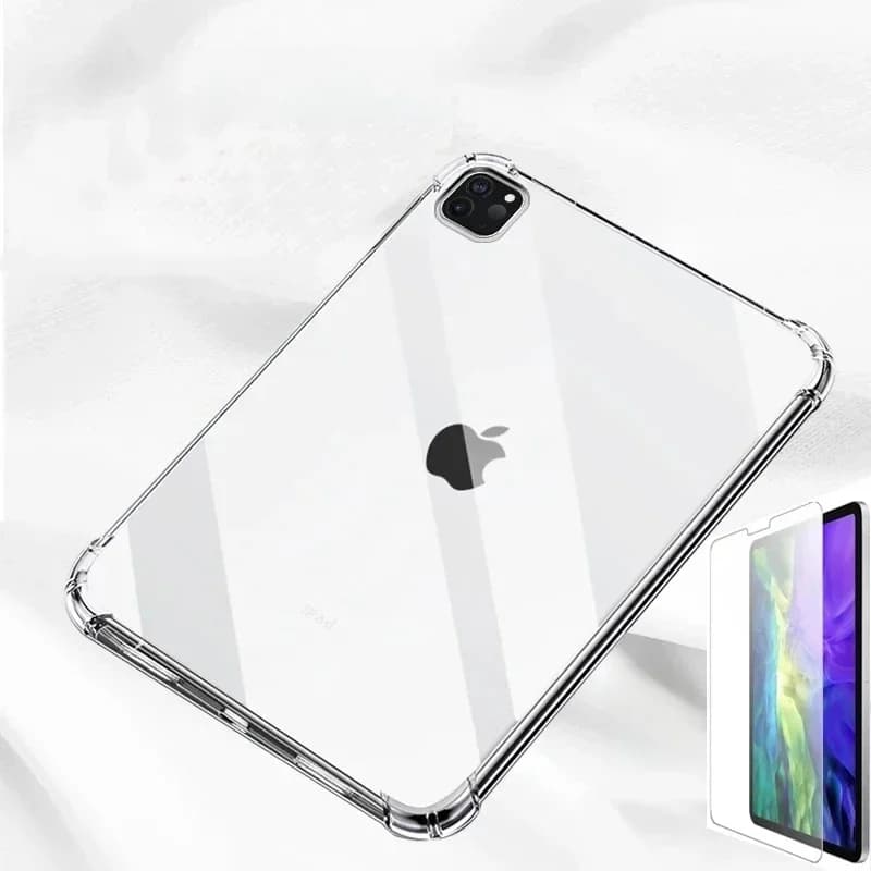 Juste transparente antichoc en silicone pour iPad, housse arrière pour iPad Pro 11, 10.2, 2024, 2017, 2018, Air 5, 3, 2, 1, Mini 7, 6, 9.7