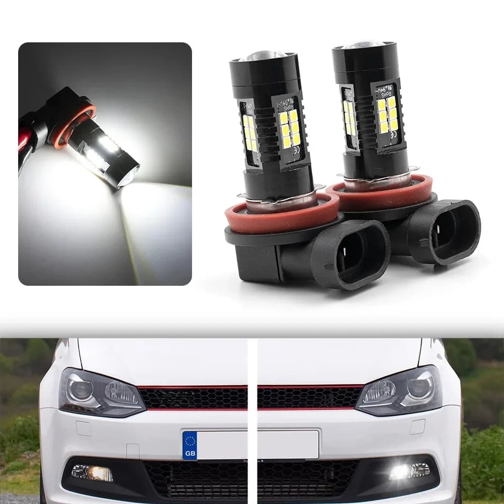 Ampoule antibrouillard LED Canbus H8, 2 pièces, pour VW Polo Mk5 Gti Hatch 6R 6C 61 2009 2010 2011 2012 2013 2014 2015-2017, phares LED