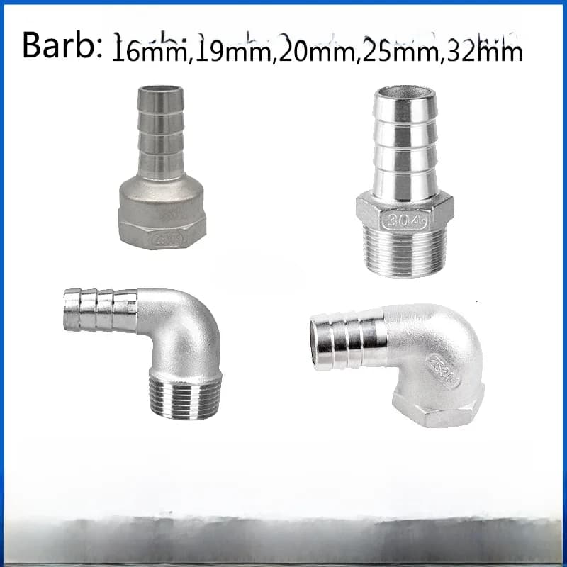 Raccord de plomberie 1/4 1/2 (6 8 10 12 15 20mm) en acier inoxydable 304, raccord fileté mâle-femelle, coude pour tuyau de plomberie