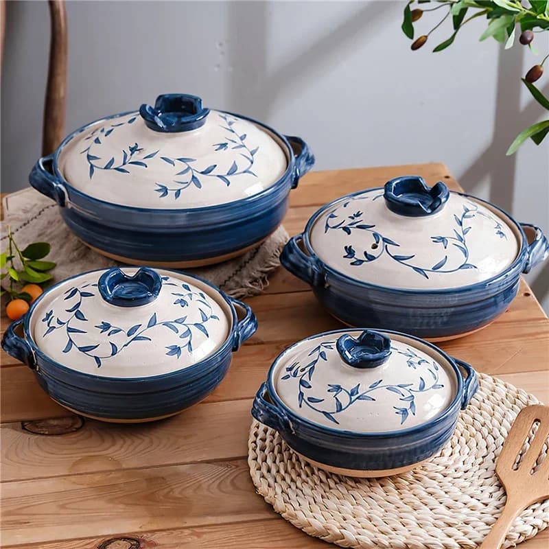 Casserole en céramique de Style japonais, petite casserole noire en argile, ustensiles de cuisine pour la maison, fournitures de cuisine, casserole à soupe, 1 pièces