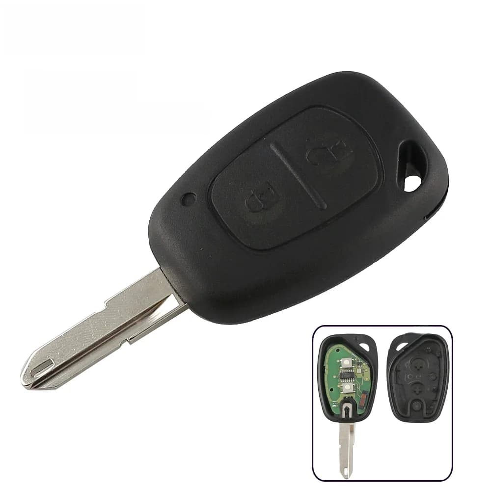 YIQIXIN clé à distance à 2 boutons pour Renault trafic principal Kangoo Nissan Interstar Primastar pour Vauxhall Opel Vivaro ID46 puce