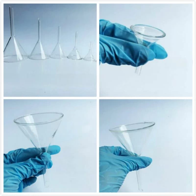 Entonnoir triangulaire en verre borosilicaté l'inventaire, fournitures de laboratoire, outils de verrerie, 30mm, 40mm, 50mm, 60mm, 75mm, 90mm