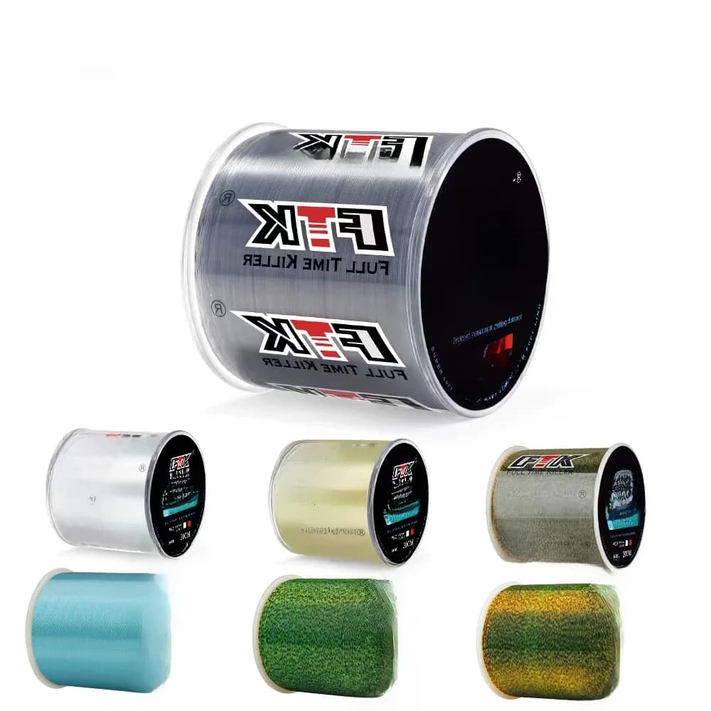 FTK – fils de pêche Super résistants de 300/500m, ligne en Nylon, revêtement de ligne en fluorocarbone, Surface en carbone, accessoires de pêche à la carpe
